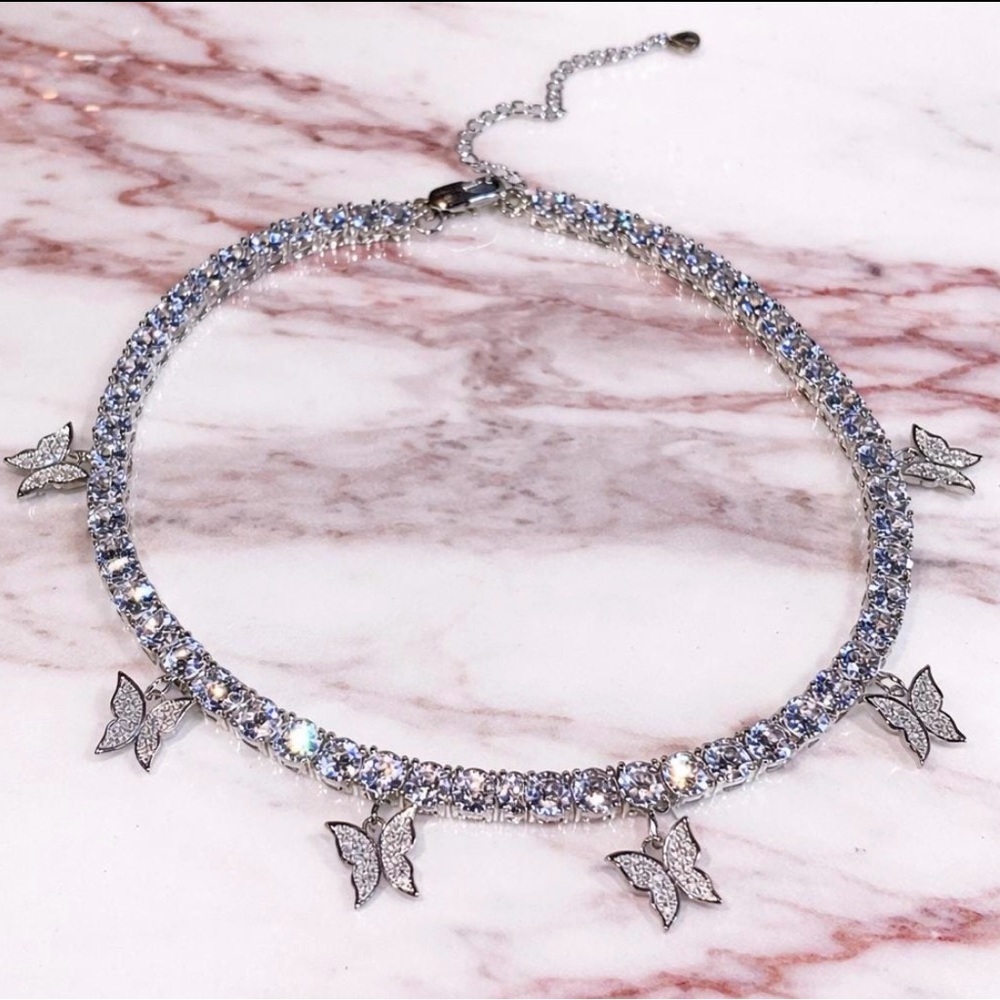 Silver Butterfly Necklace 16inch
